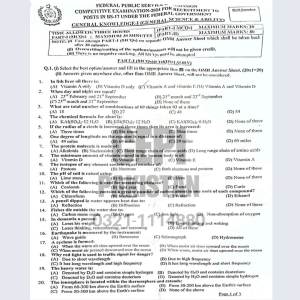First page of CSS Past Paper General Knowledge I (General Science & Ability) 2024