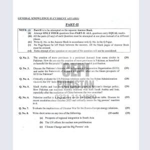 First page of CSS Past Paper General Knowledge II (Current Affairs) 2024