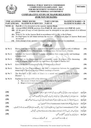 First page of CSS Past Papers Comparitive Studies 2019