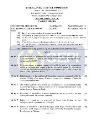 First page of CSS Past Papers Pakistan Affairs 2023