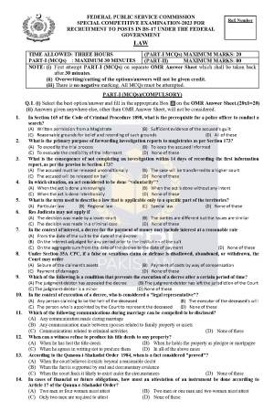 First page of Special CSS Past Paper Journalism & Mass Communication 2023